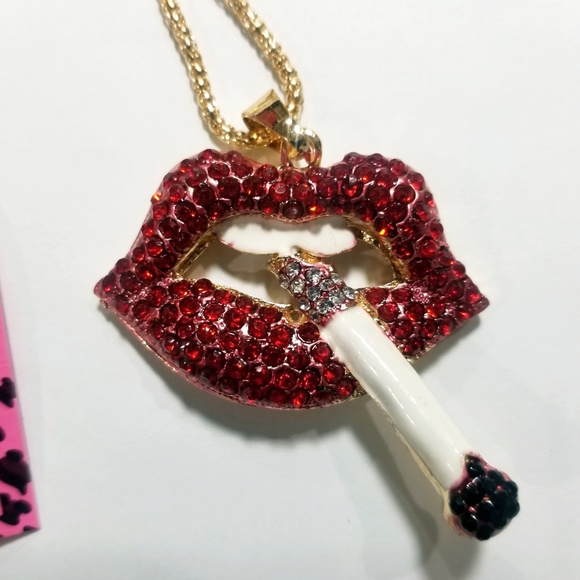 Betsey Johnson Jewelry - Betsey Johnson Necklace, Sexy Mouth w/ Cigarette